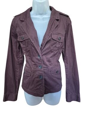 Sonoma Mauve Button-Front Tailored Blazer
